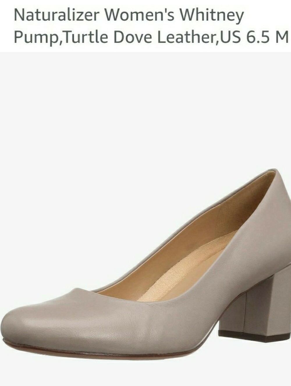 Naturalizer Taupe Leather Round-Toe Pumps; Size 6.5